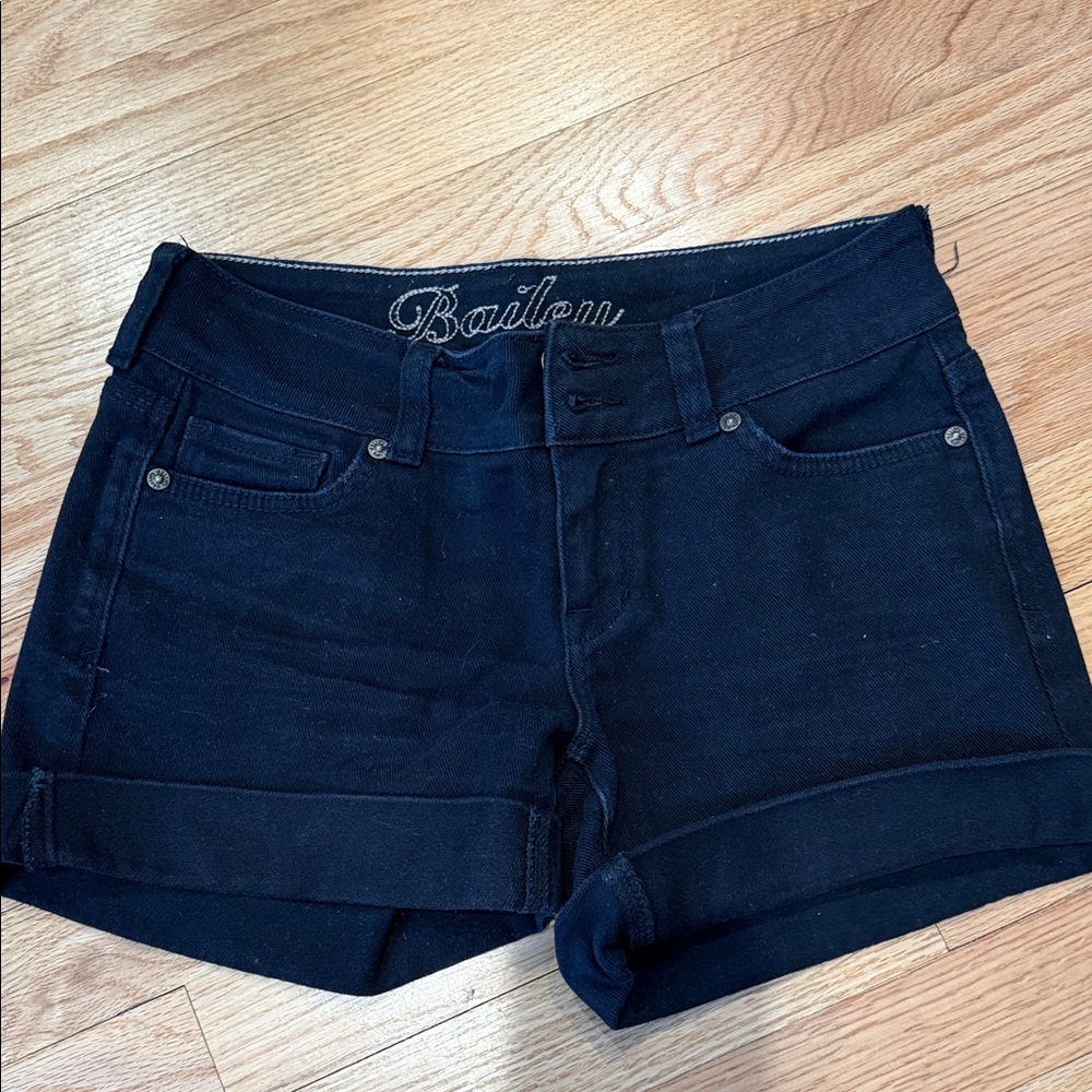 dELiA*s Black Roll-Cuff Denim Shorts